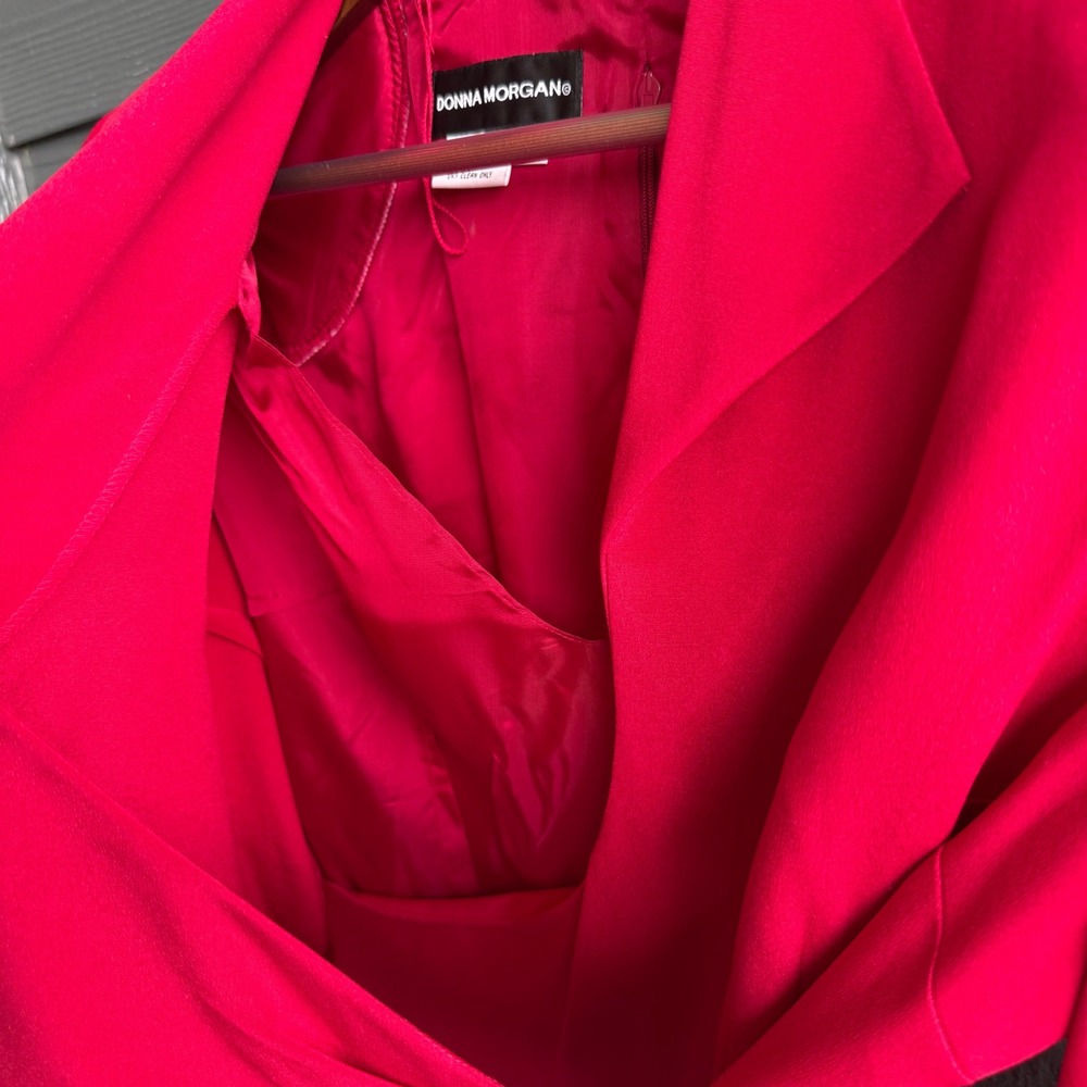 Donna Morgan Silk Wrap Midi Dress Pink Long Sleeve Cocktail Size 10 - Picture 10 of 10